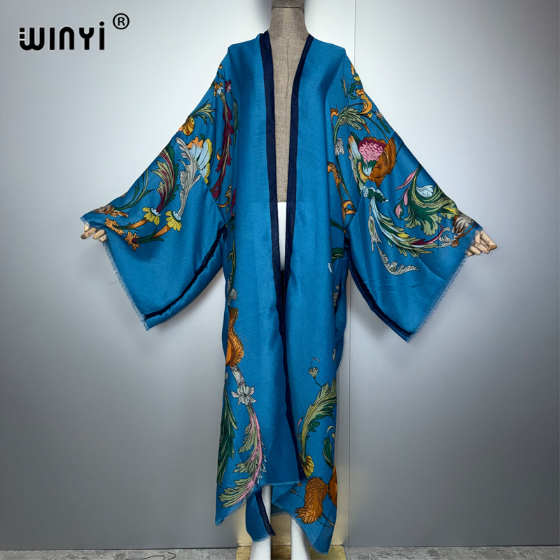 Kaftan Women Boho - WINYI Afrykańska Sukienka Kimono Maxi w