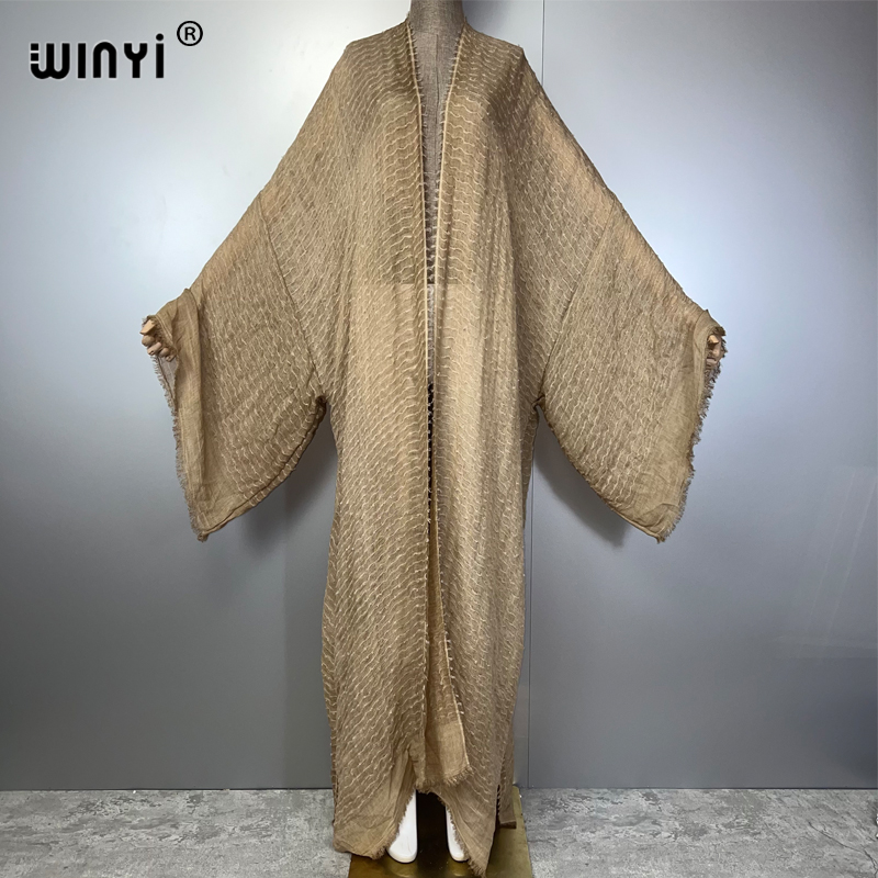 Kaftan Women Boho - WINYI Kimono z geometrycznym wzorem, kaftan,