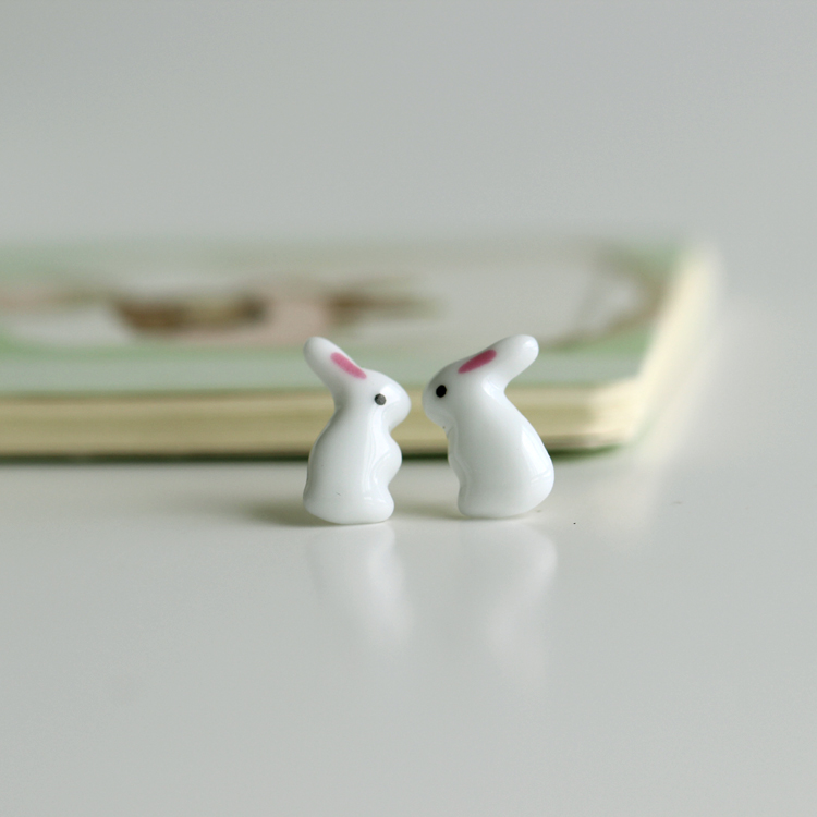 Ethnic Fashion Boutique - Rabbit Bunny Boutique Ceramiczne kolczyki w