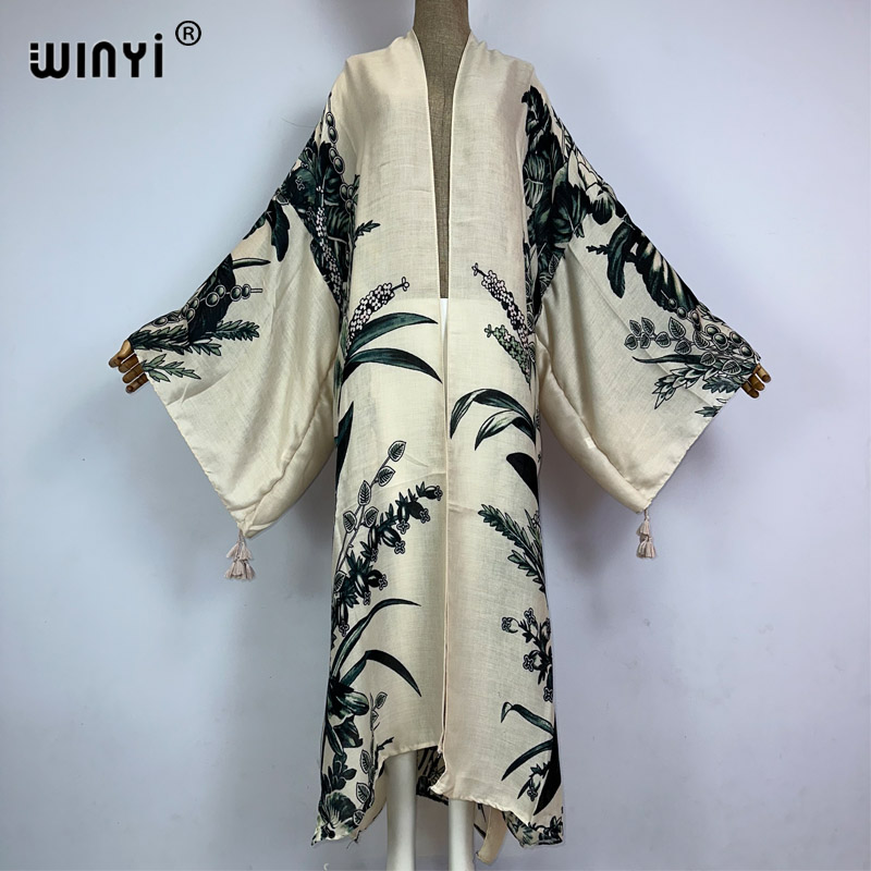 Kaftan Women Boho - WINYI Kimono Afrykański Boho Modny Nadruk