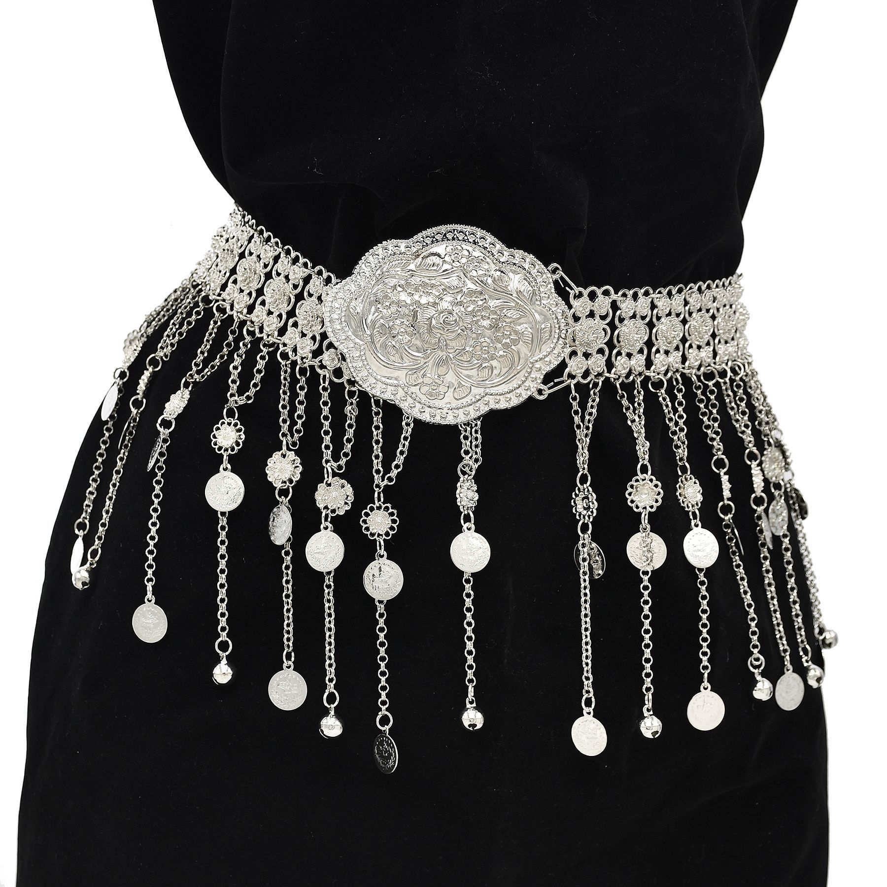 Srebrzony marokański pas do ka – Ethnic Indian Fashion recenzja i cena