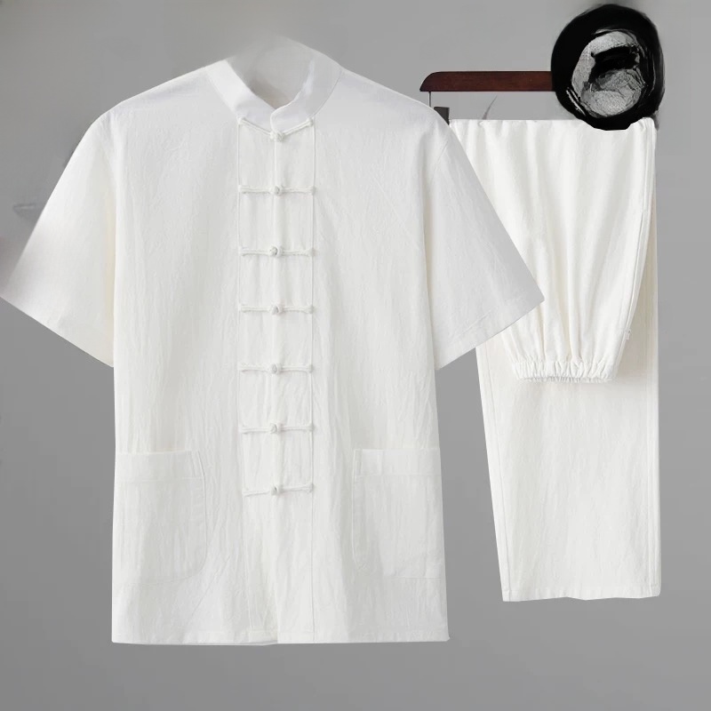 Letni zestaw z bawełny i lnu d – Fashion Ethnic Wear For Men recenzja i cena